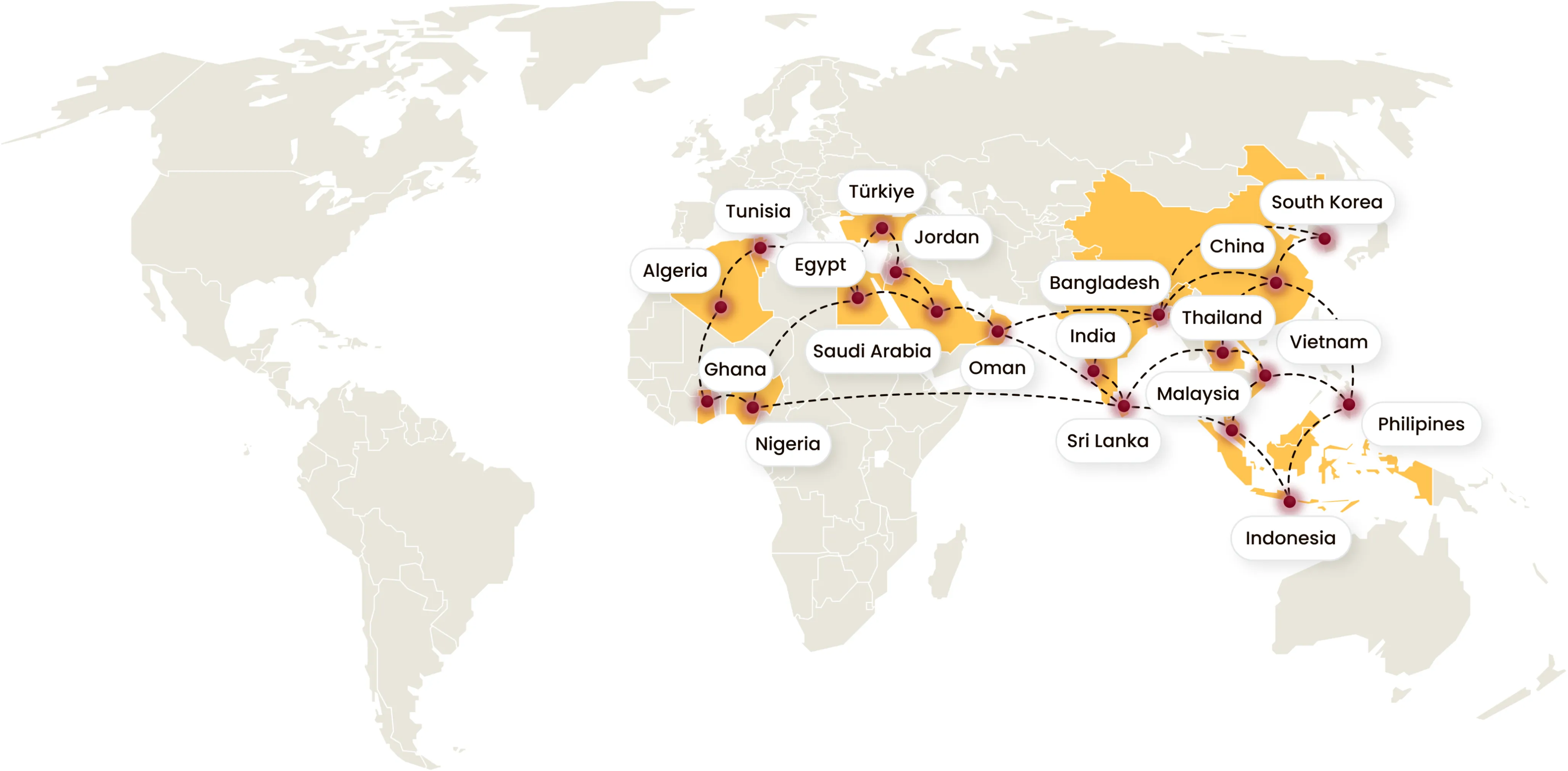 World map - Tradeasia