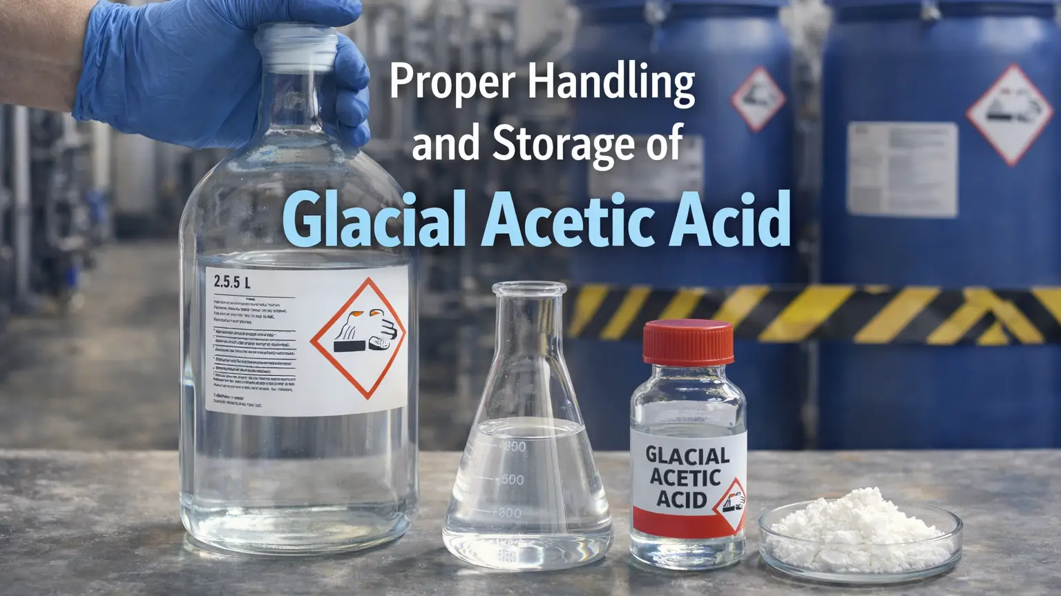 Manejo y almacenamiento adecuados del ácido acético glacial