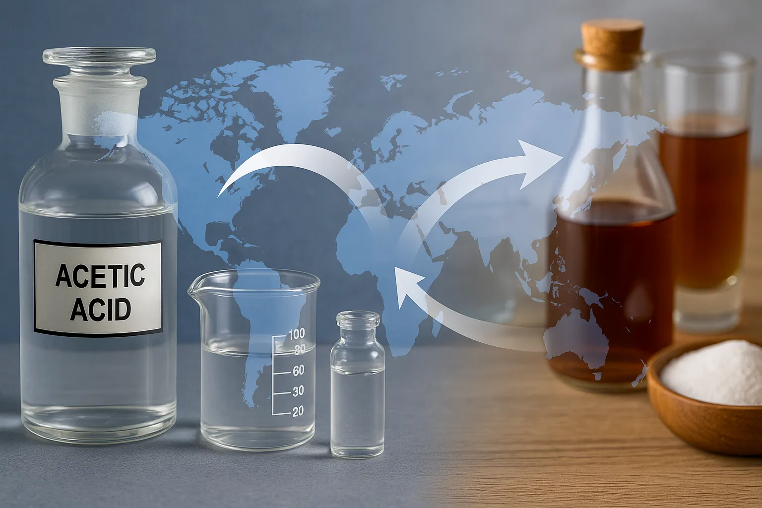Grados de ácido acético glacial: una comparación entre aplicaciones industriales y alimentarias