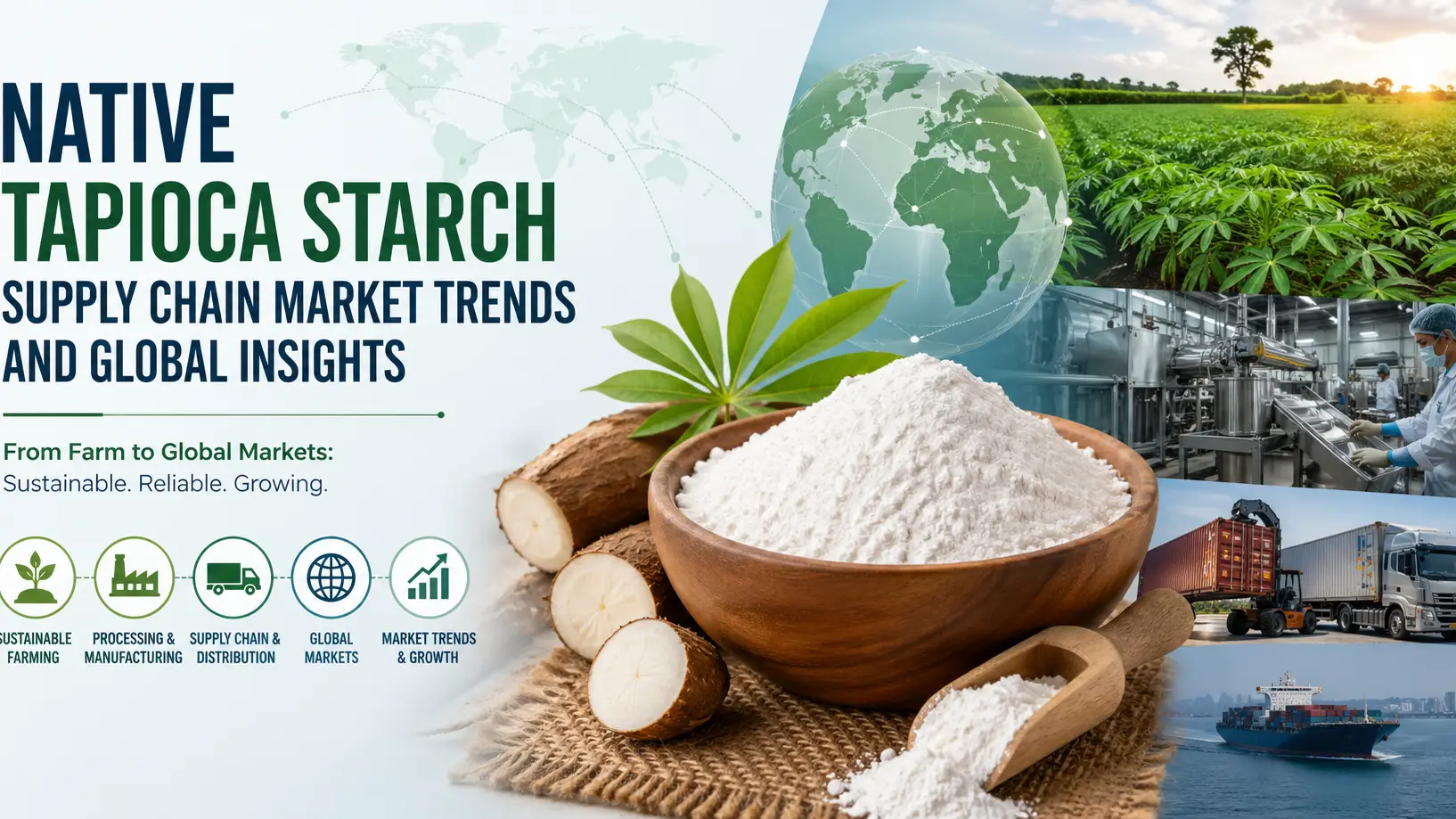 Tendencias del mercado y perspectivas mundiales de la cadena de suministro de almidón de tapioca nativo