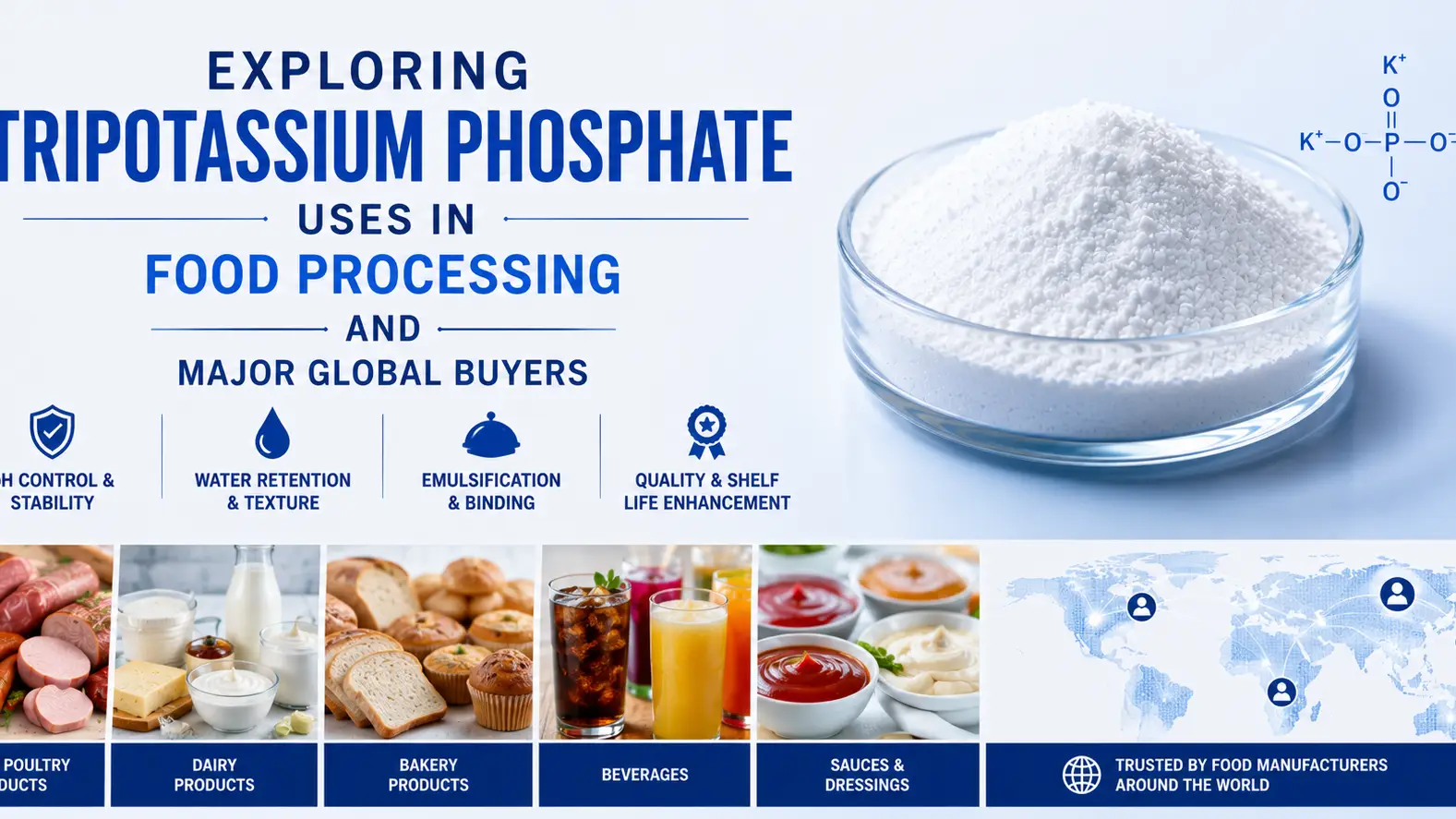 Exploring Tripotassium Phosphate Uses in Food Processing and Major Global Buyers