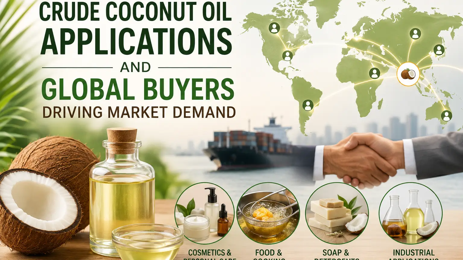 Las aplicaciones del aceite de coco crudo y los compradores globales impulsan la demanda del mercado