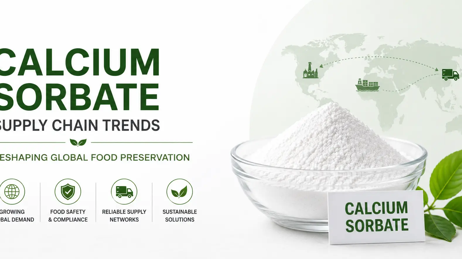 Tendencias de la cadena de suministro de sorbato de calcio que remodelan la conservación mundial de alimentos