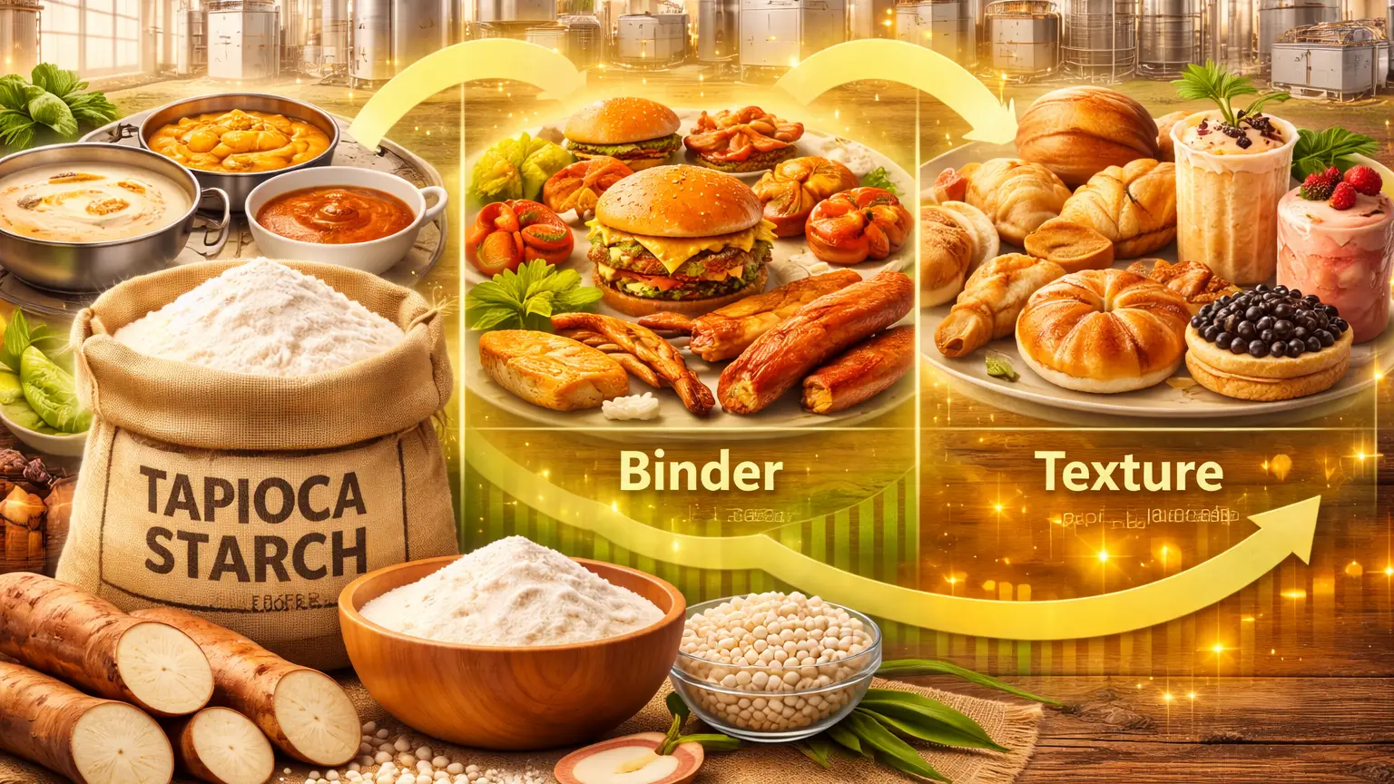 Soluciones de almidón de tapioca para la fabricación de alimentos