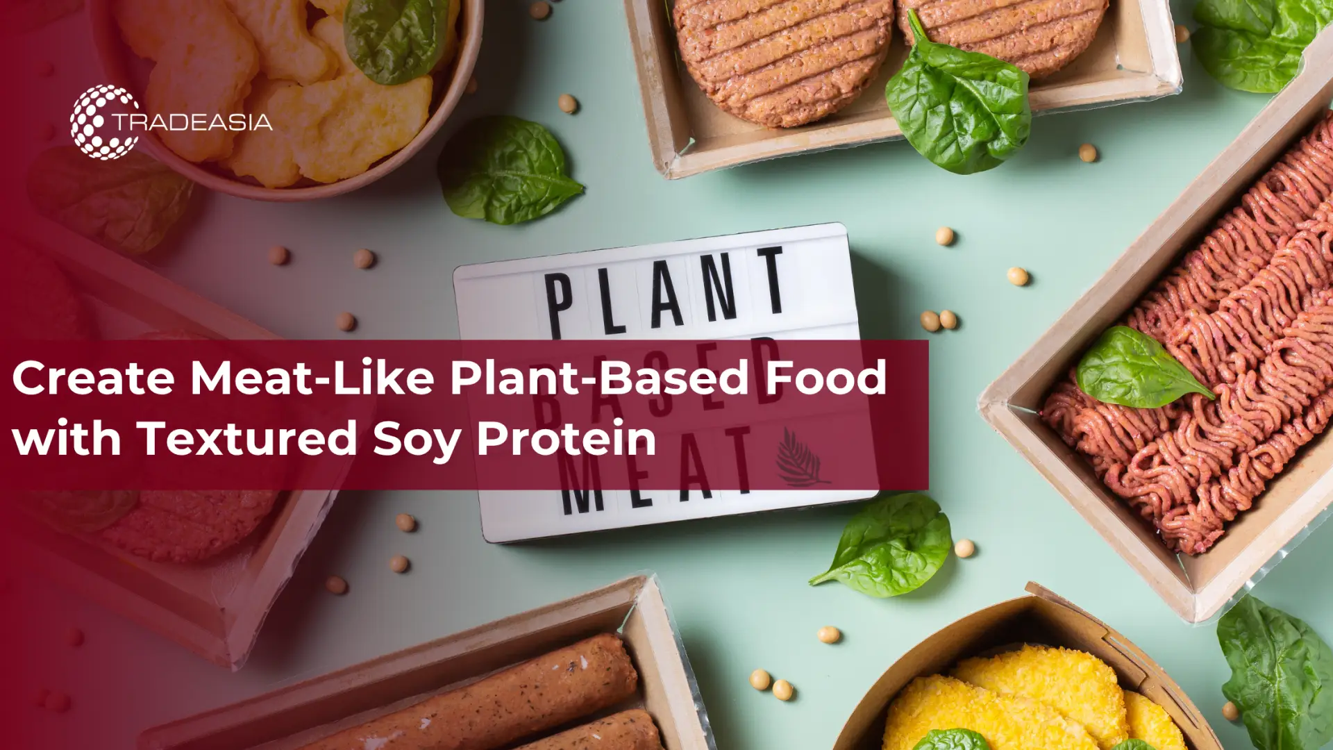 Cree alimentos vegetales parecidos a la carne con proteína de soja texturizada